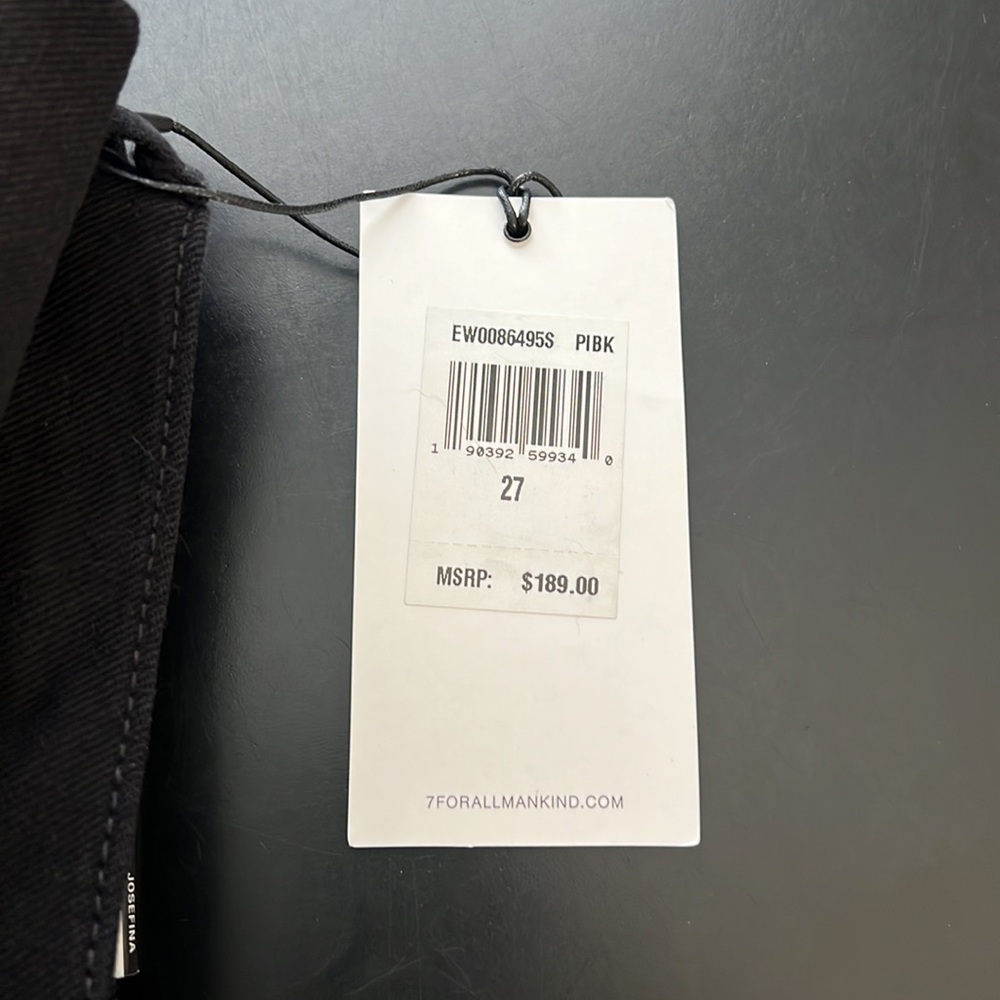 7 For All Mankind Black Josefina Skinny Boyfriend Jeans Size 27 - Picture 15 of 15